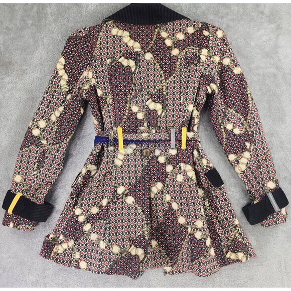 Ivy Jane Jacket Womens Small Multicolor Retro Button Front Belted Long Sleeve - Picture 2 of 12